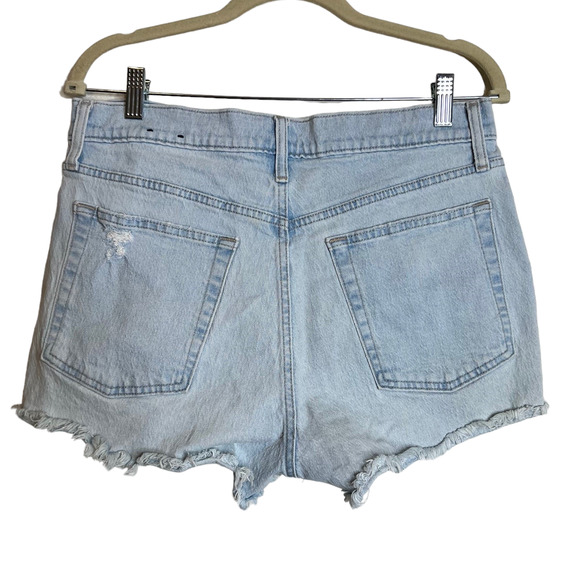Gap Denim Womens Cheeky Shorts 12/31 Blue Light Wash Denim Cutoffs Button Fly - Picture 2 of 6